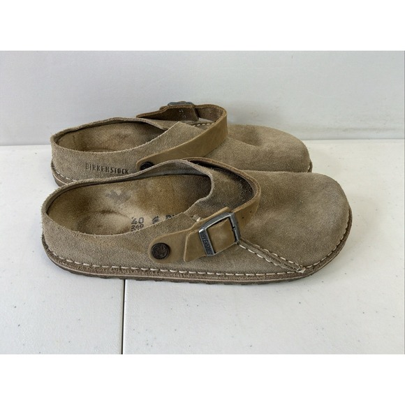 Birkenstock Shoes - Birkenstock Lutry Premium Suede Euro 40 w-9 m 7 Gray Taupe Slip On Clog Sandals